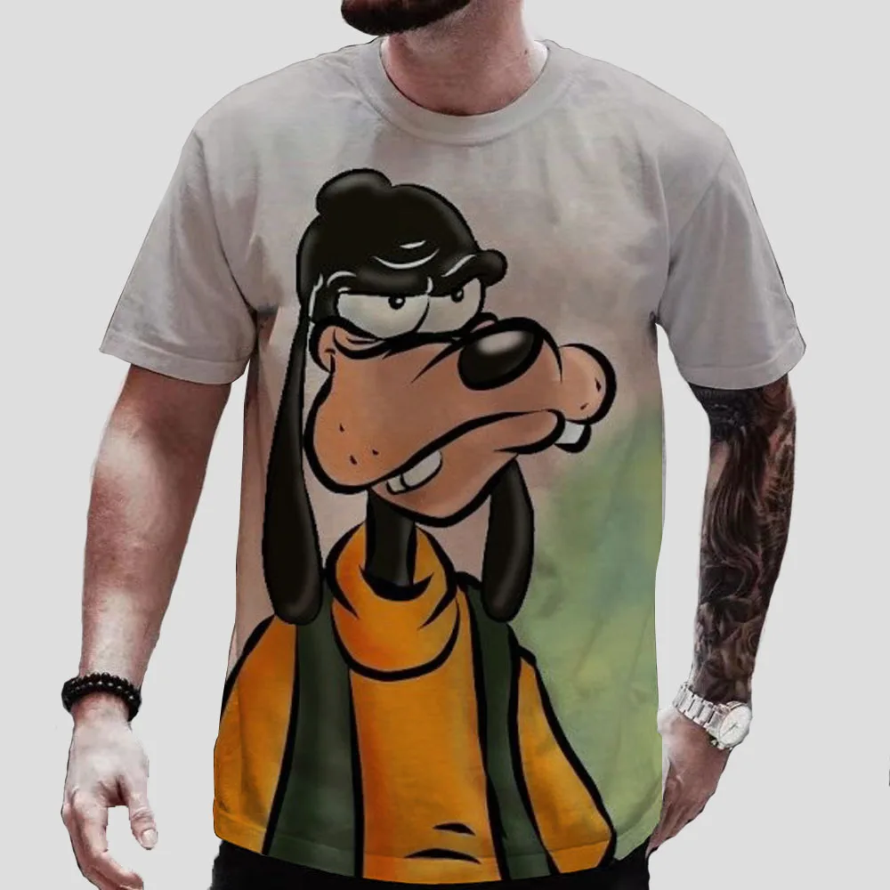 Summer Kids T Shirt Disney Goofy cartoon print Short Sleeve Streetwear Oversized Tops Casual Outfits Fashion Men's Tee Boys Top