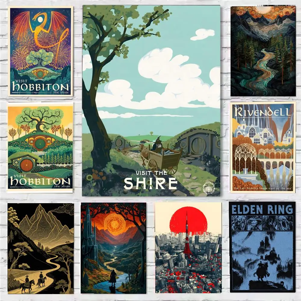 Poster Sticky HD Quality Wall Art Retro  For Home Room Wall Decor M-Mordor CastleS