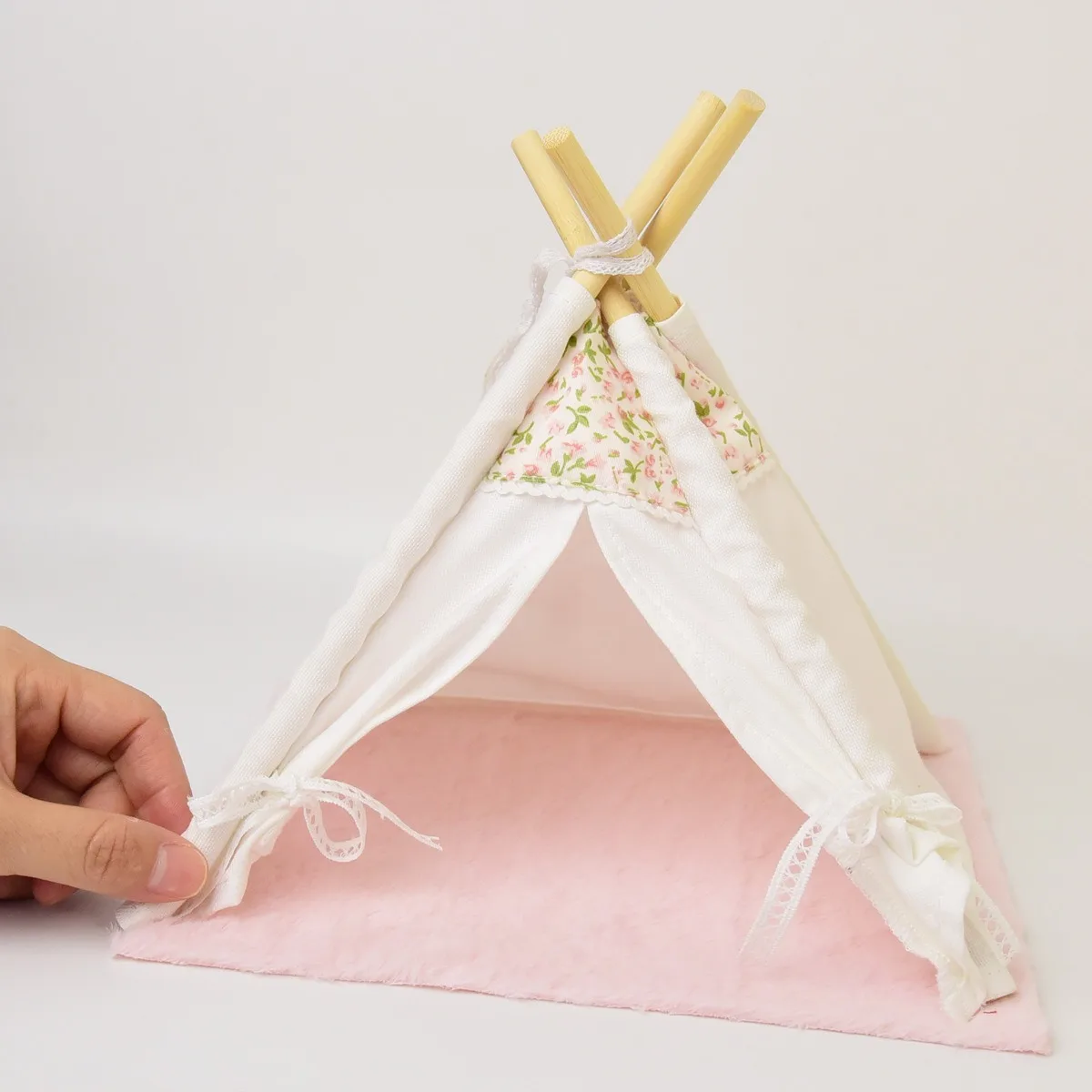 Miniature A-Frame Canvas Doll Tent Miniature Dollhouse Tent for BJD Blythe 1：12 Kids Play