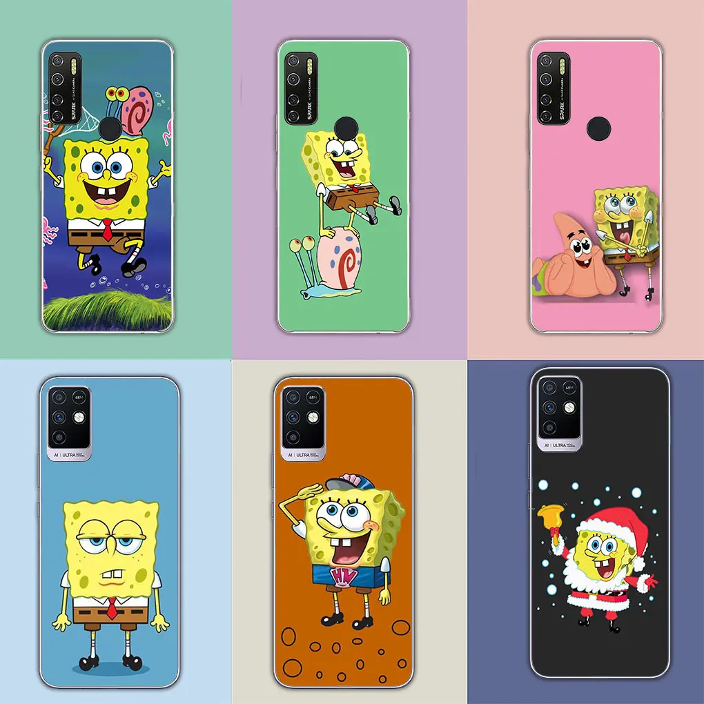 SpongeBobs Sponges SquarePants Bobs Phone for Samsung Galaxy A04 A14 A23 A34 A54 M23 M33 M52 M53 M30S M31 M51 M21 Cover Case