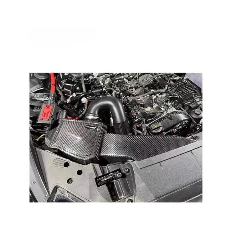 3K Twill Carbon Weave in Glossy Finish Dry Carbon Fiber Kits Cold Air Intake System for A6,A7 C8 2.0T