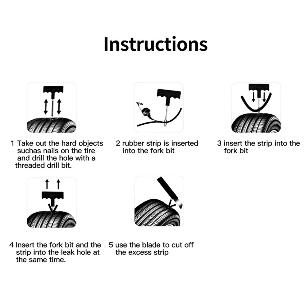 Commercial Grade Tubeless Tyre Puncture Repair Tools Rubber Strips Glue for Car Truck Motorbike Fleet Maintenance