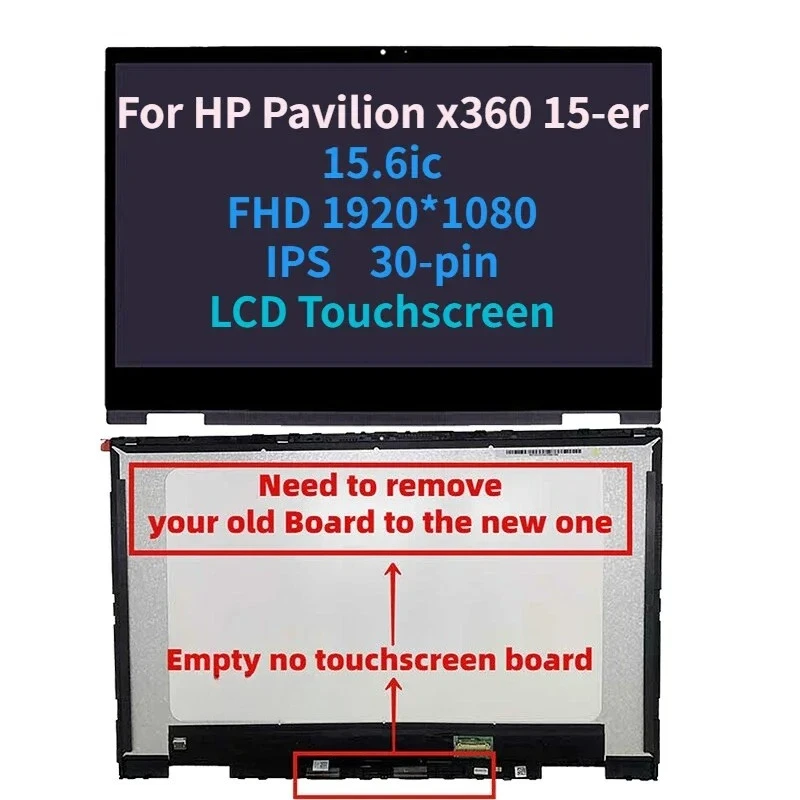 M45119-001 15.6''LCD TouchScreen Digitizer Assembly compatible for 15-er0056cl 15-er0020ca 15-er0125od 15-er0010nr 15-er0225od