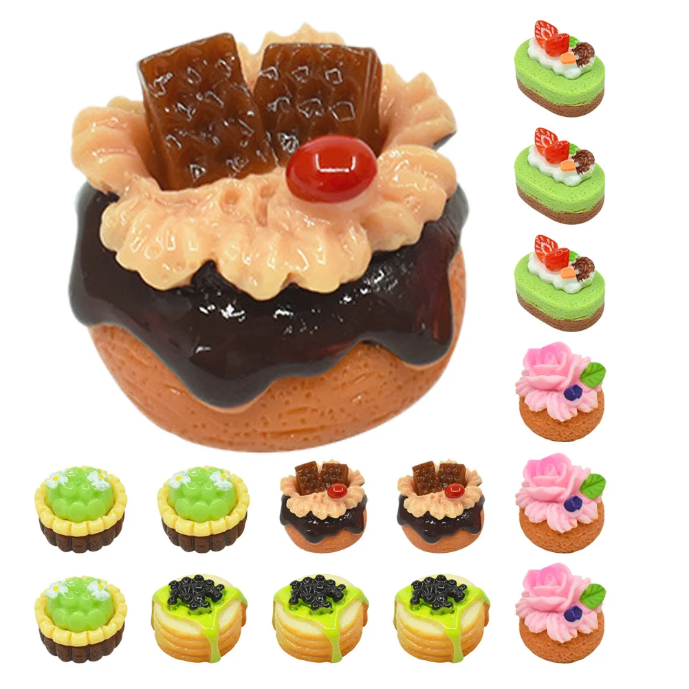 

15Pcs Artificial Small Cake Fake Desserts Simulation Resin Cake Props Shop Home Kitchen Party Decoration Dessert Shop Props