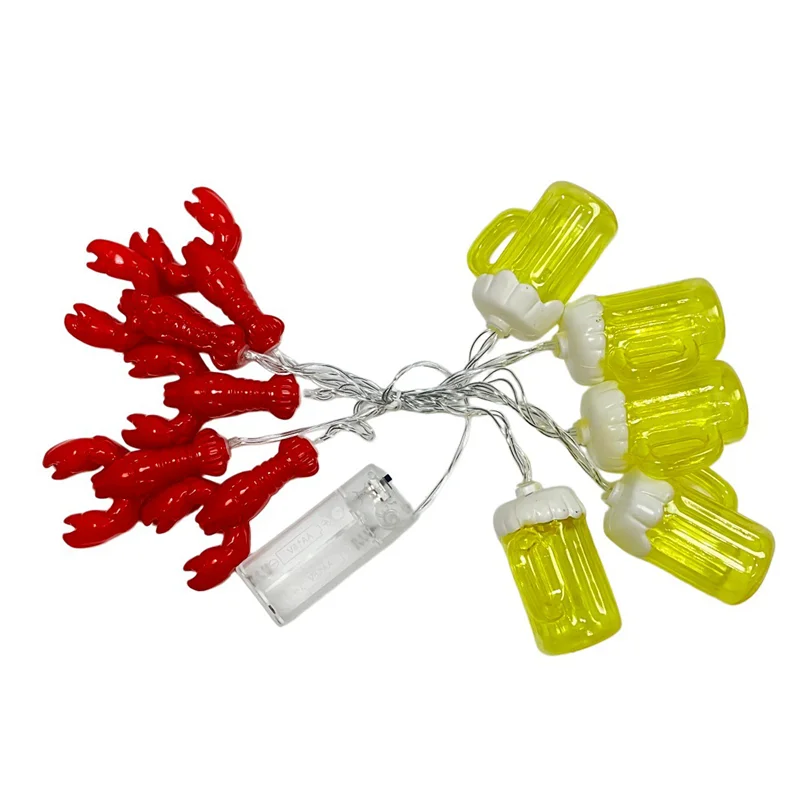 Bierglas, Hummer, Nachtmarkt, Stände, Lichterkette, Feenlampe, Sommerparty, Urlaub, Camping, Heimdekoration, LED – Detail 11