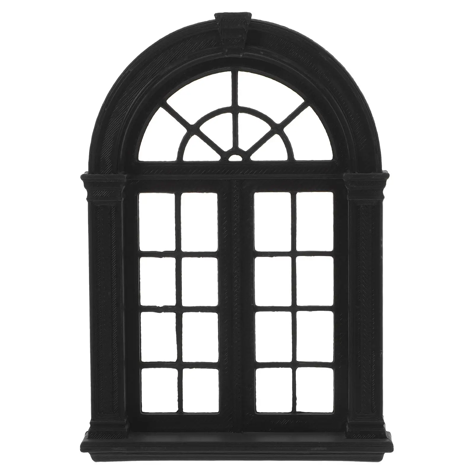 

Миниатюрные готические арочные оконные рамы с черными решетчатыми вставками, материалы для DIY-проектов, детали для ремонта кукольных домиков, элементы викторианского интерьера