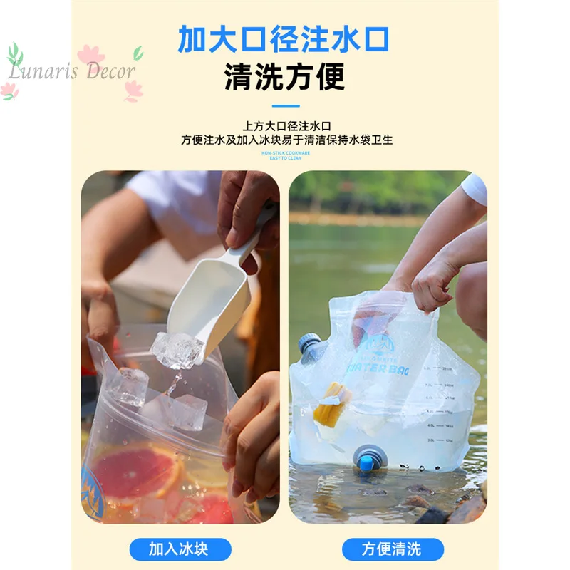 Outdoor large-capacity water bag Portable folding water storage bag Self-driving tour Car water storage bag Camping equipment