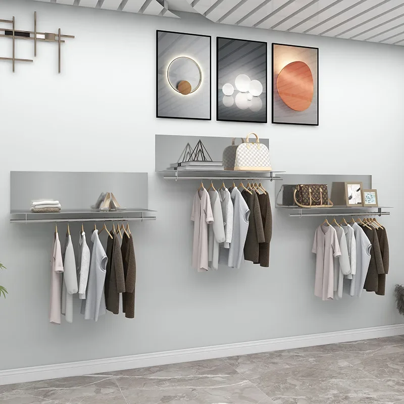 

Wall Mounted Cloth Racks Silver Stainless Steel Kitchen Bedroom Corner Hotel Clothes Hanger Storage Perchero Modern Furniture