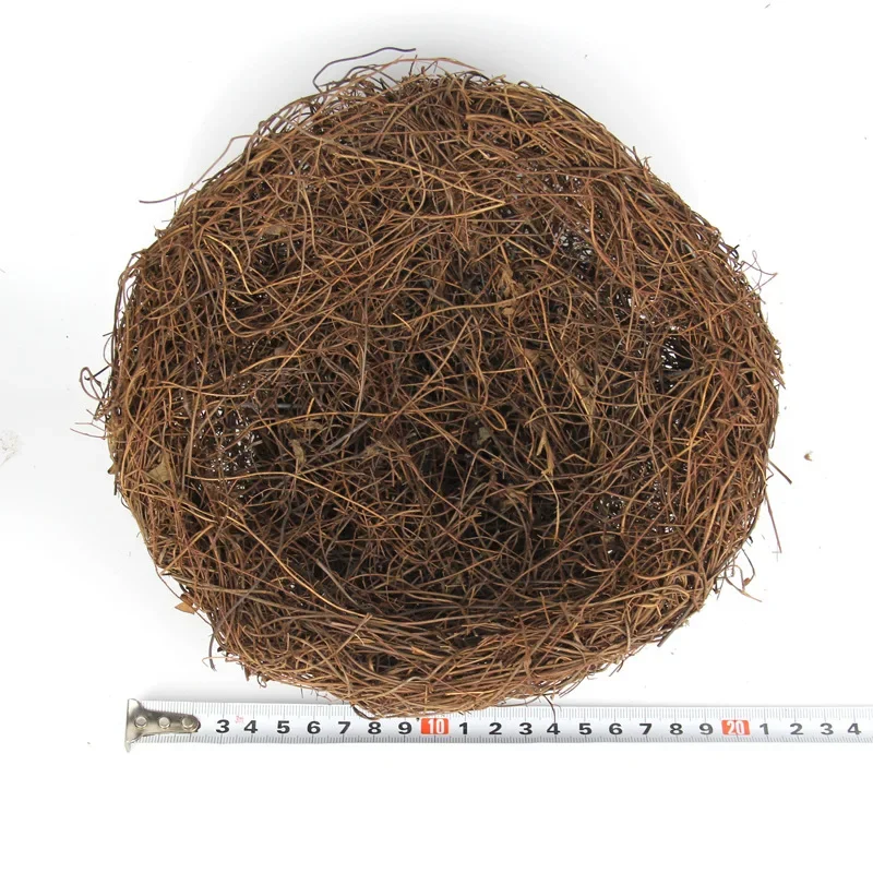 Round Rattan Bird Nest Easter Handmade DIY Craft Vine Simulation Bird Nest Egg Decor Props Home Garden Window bird house