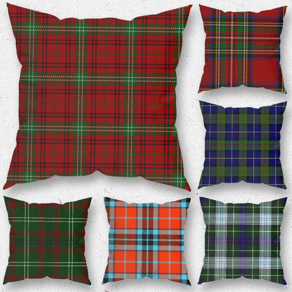 

Clan Stewart Dress Tartan Pillow Case For Home Bedroom Room Decoration Living Room Sofa Cushion Cover Suitable