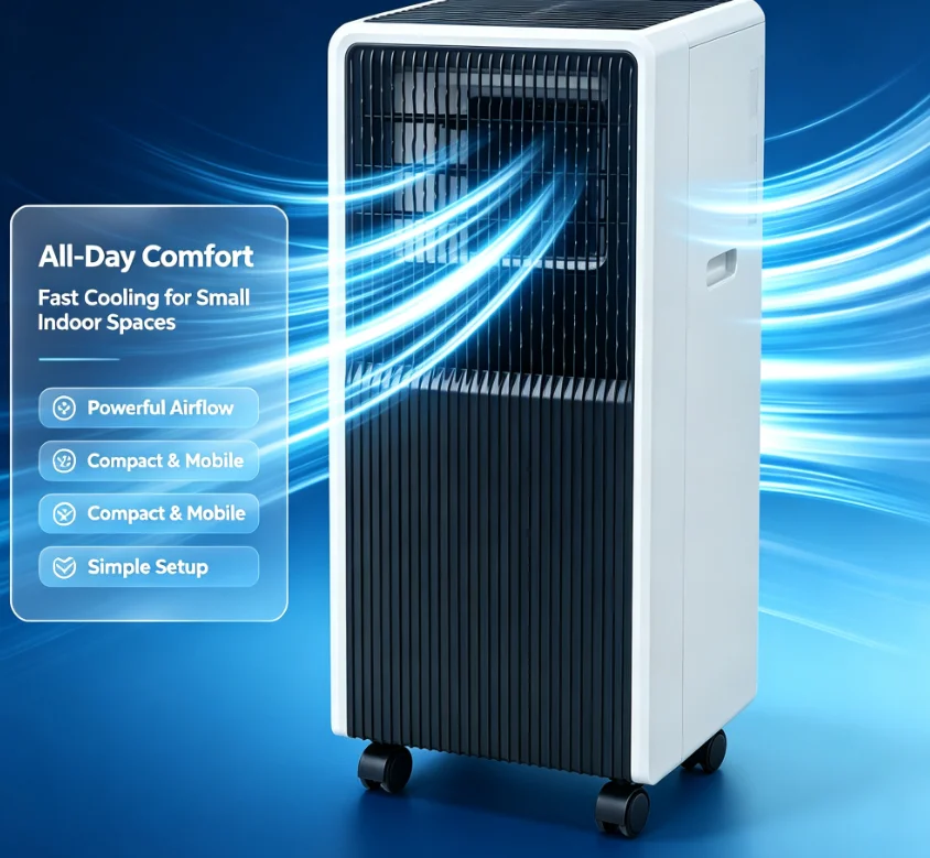 Space Saving Electric   Portable Air Conditioner 12000 BTU Energy-Efficient Low Noise for Dorm & Study Rooms