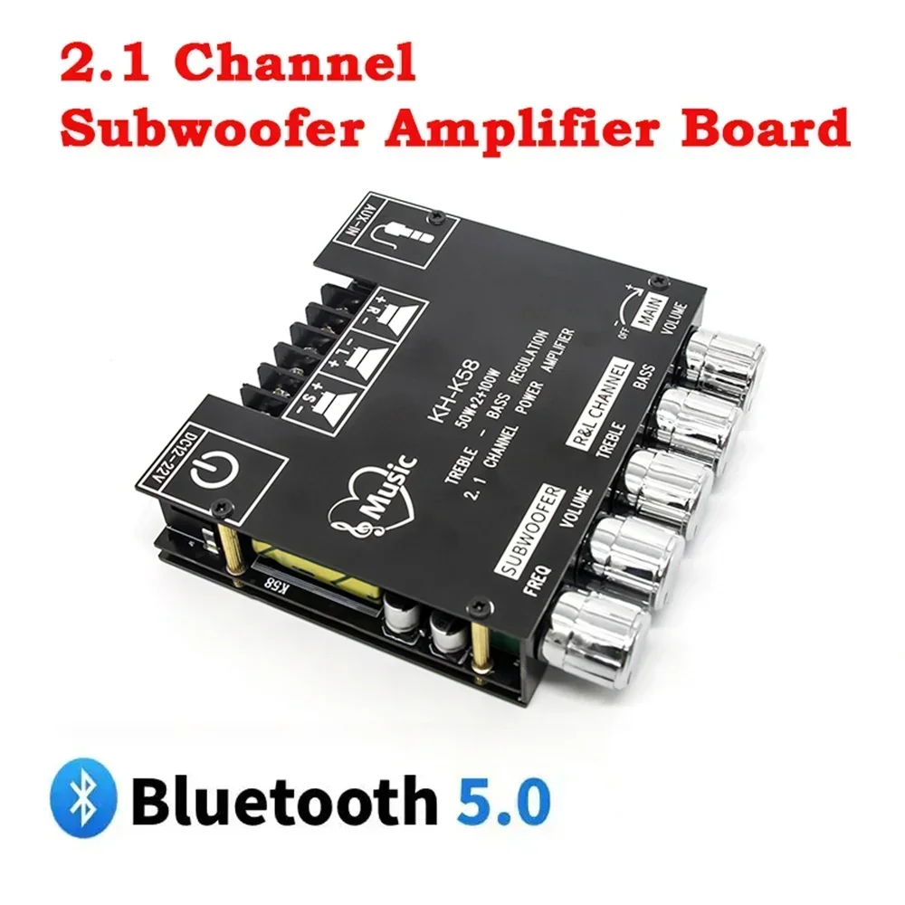 

2.1 Channel Bluetooth 5.0 Subwoofer 200W Amplifier Board 50WX2+100W Power Audio Stereo Amplifier Board Bass AMP AUX