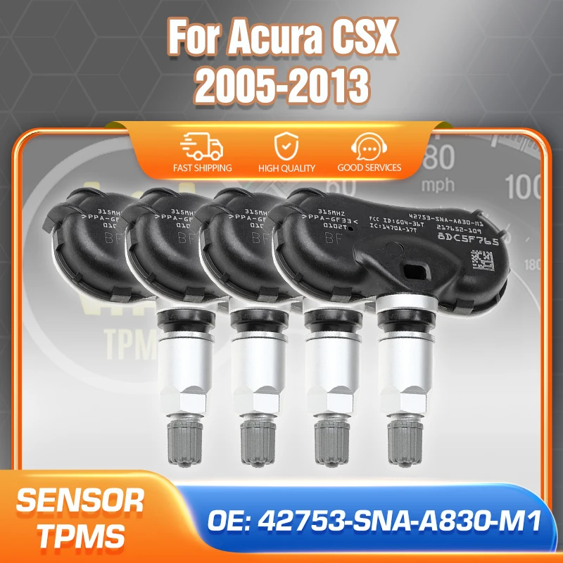 

1/4pcs Car For Acura CSX 2005 2006 2007 2008 2009 2010 2011 2012 2013 TPMS Tire Pressure Monitoring System 42753-SNA-A830-M1