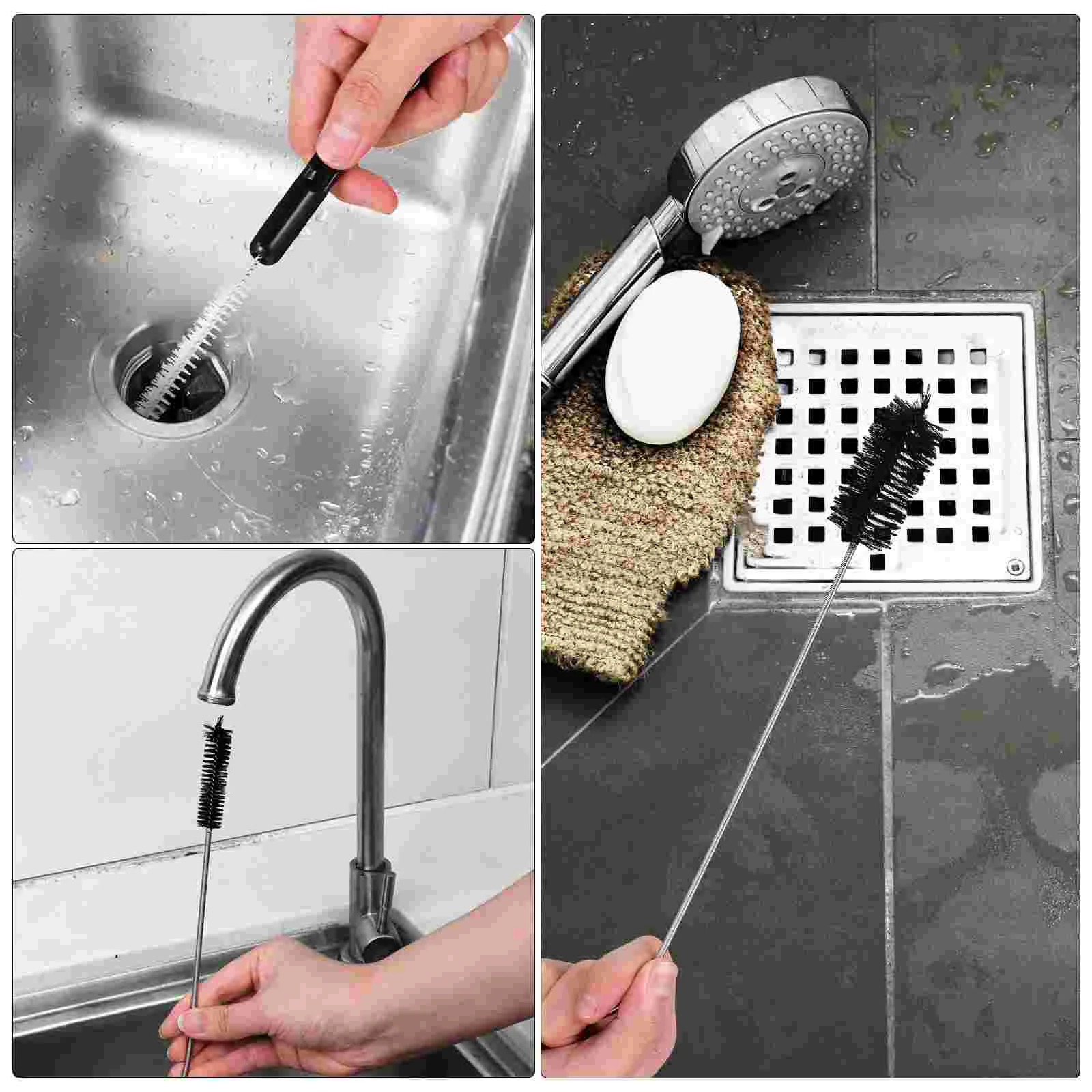 Double Ended Hose Brush Plumbing Tools Pipe Straw Cleaner For Kitchen Flexible Tube Drain