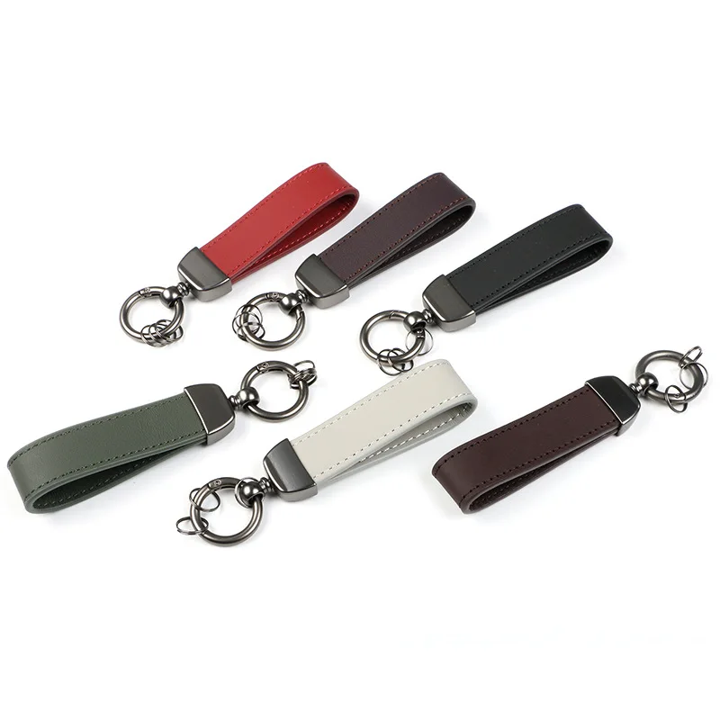 Luxury Leather Keychain for Porsche Cayenne 9ya Panamera 971 911 Macan Boxster Carman Key Case Replace Key Chain Ring Keyring