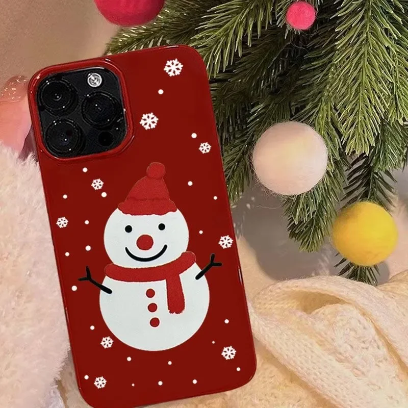 SEIRASSIM cute cartoon snowman shockproof phone case for iphone 16 pro max 15 plus 14 13 11 12 back cover for iphone xr xs x 7 8