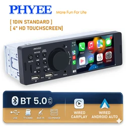 Radio Bluetooth para coche, reproductor MP5, 1 Din, 4 