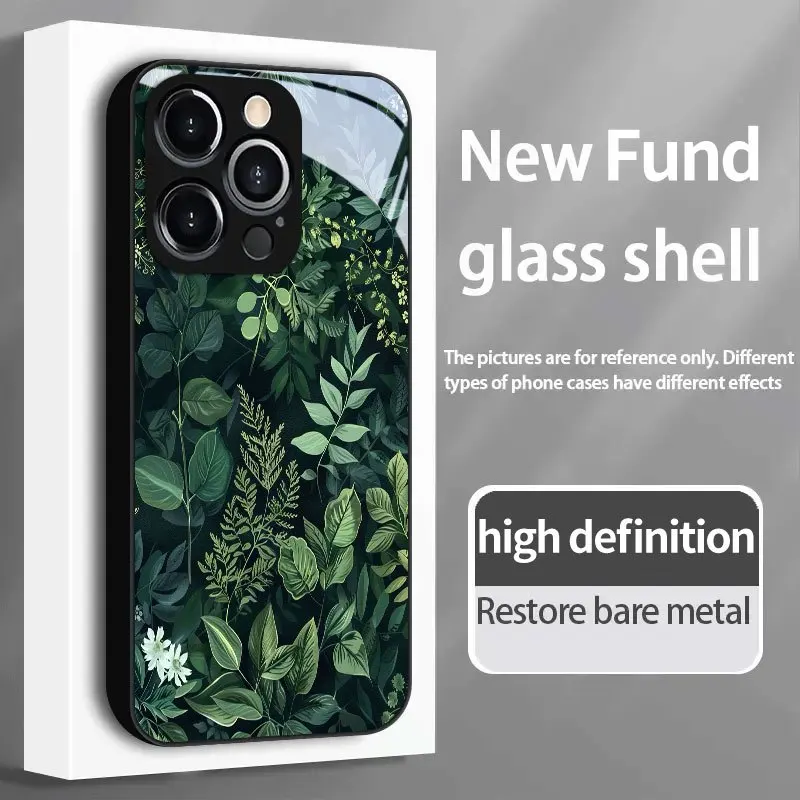 Green Plant Leaves Pattern Phone Case, Suitable for Iphone 17/17Pro/17Pro Max/17Air/16 Plus/16 Pro/16 Pro Max