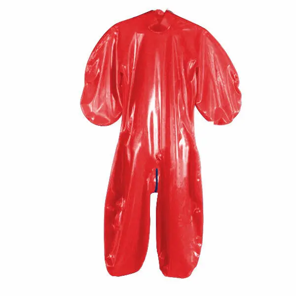 

100% Latex Gummi Catsuit Rot Anzug Kostüm Overall Suit Ganzanzug