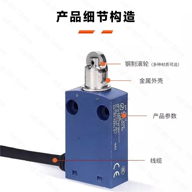 XCMD2102L1 Limit Switch  Industrial Automation Snap Action Switch  1NC+1NO