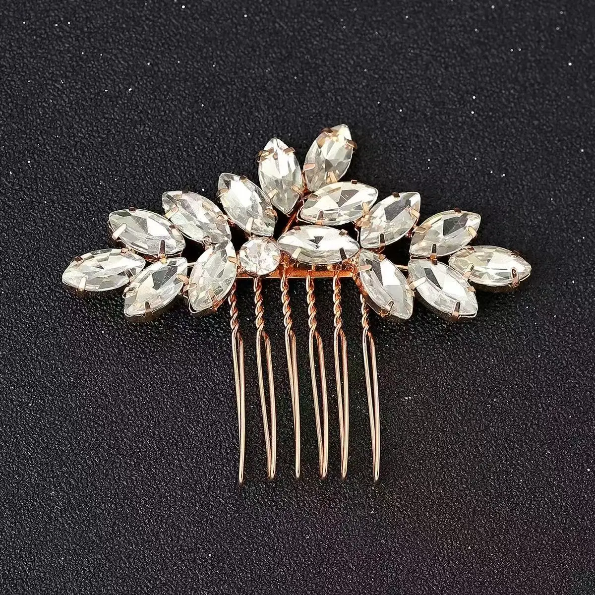 Handmade Fashion Crystal Leaf Hair Comb Clip Rhinestone Flower Hairpin Bridal Wedding Hair Accessories Jewelry Hair Comb Clip