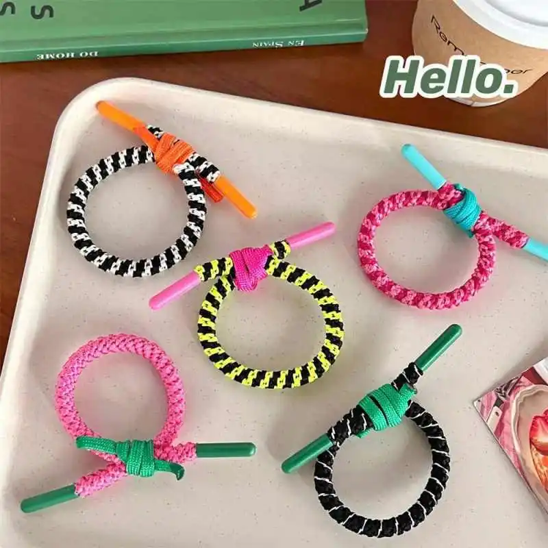5pcs/set Twisted Knot Hair Tie Colorful High Elasticity Durable Elastic Hair Band Basic Daily Headwear Women Hair Accessories