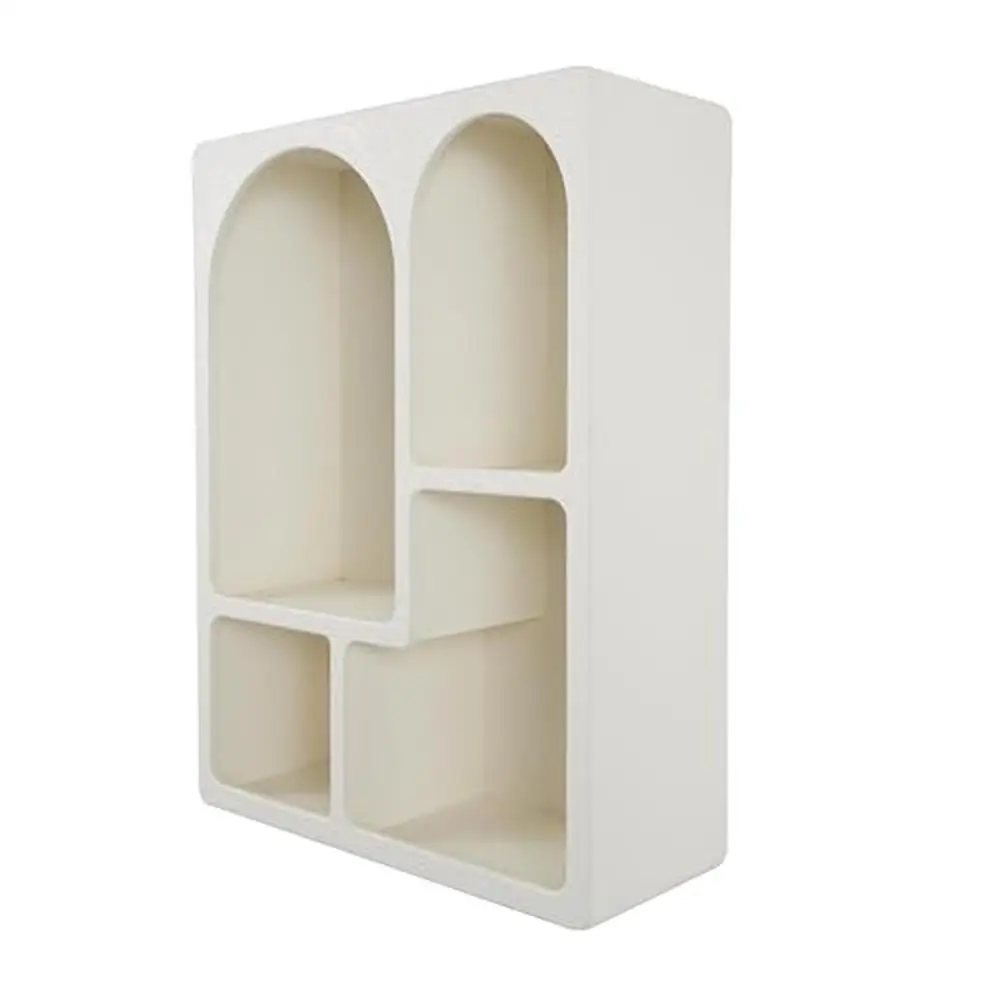 Geometric Arched Wall Shelf Cream MDF Storage 4 Shelves 24