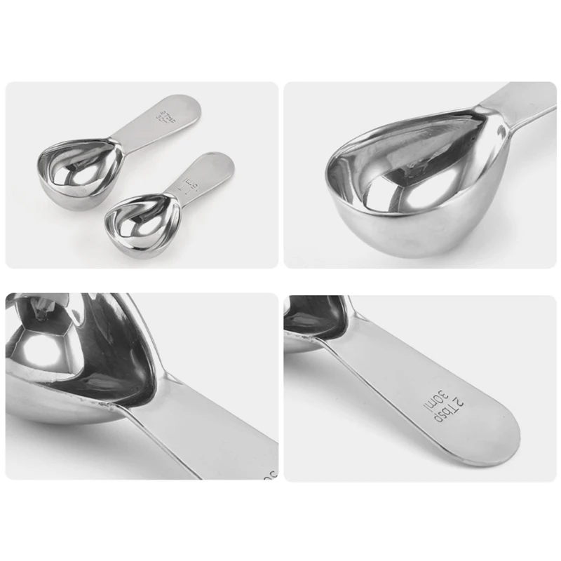 1 Coffee Stainless Steel 15/30ml Coffee Spoons Tablespoon Measuring Spoons Comfortable Grip with Short Hand J78C