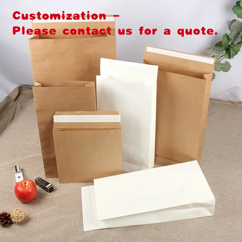 

custom.Custom Fully Degradable Self-Adhesive Kraft Paper Envelope Bags Simple Square Vintage Business Envelopes