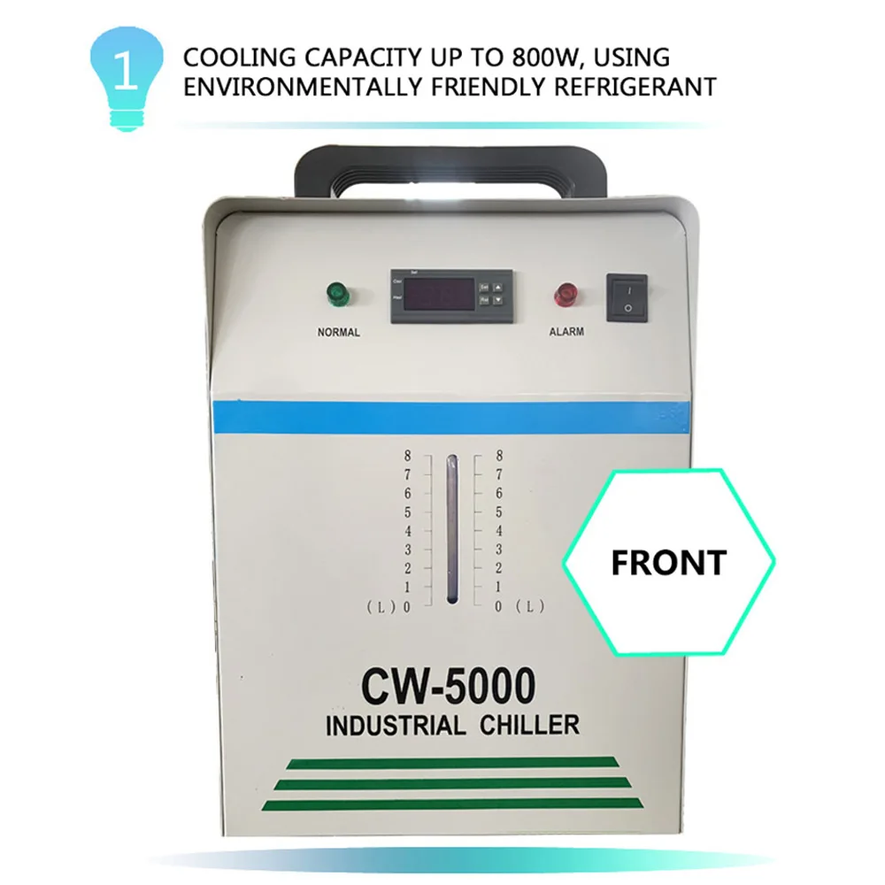 CW5000 CW5200 CW5202 صناعة مبرد المياه الهوائية لآلة ليزر CO2 تبريد المغزل باستخدام الحاسب الآلي 150 واط أنبوب ليزر Co2 16L/M
