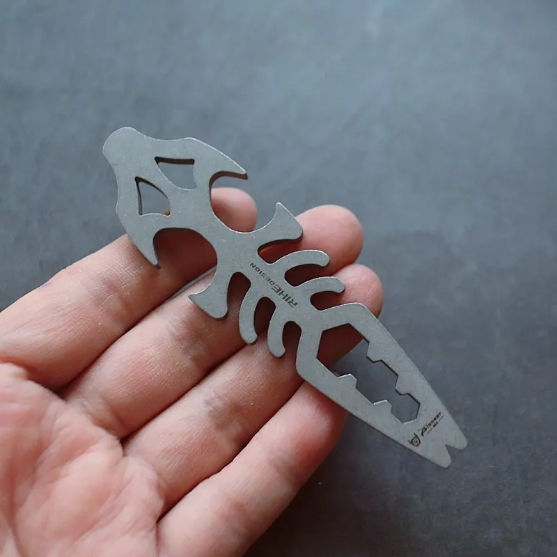 TC4 Titanium Alloy Small Lever Key Buckle Bottler Wrench Solve EDC Pocket Tool