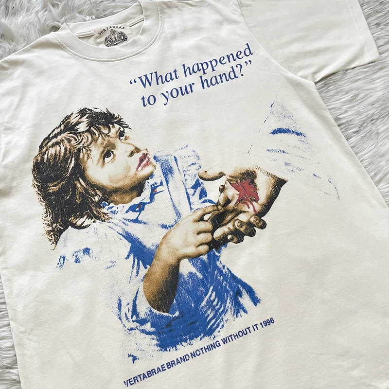 Pure Cotton Short Sleeve T-Shirt for Little Girls Graffiti Print Breathable Casual Wear Summer Fashion VORLD SERIES Tee