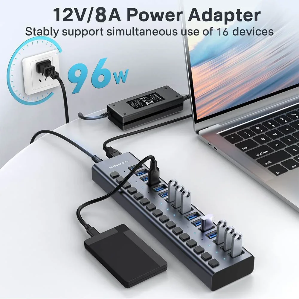 Acasis USB Hub 10Gbps Hub USB 3.1 Splitter USB Splitter For Laptop Macbook Steam Deck For Data Transfer Charging Dock Station