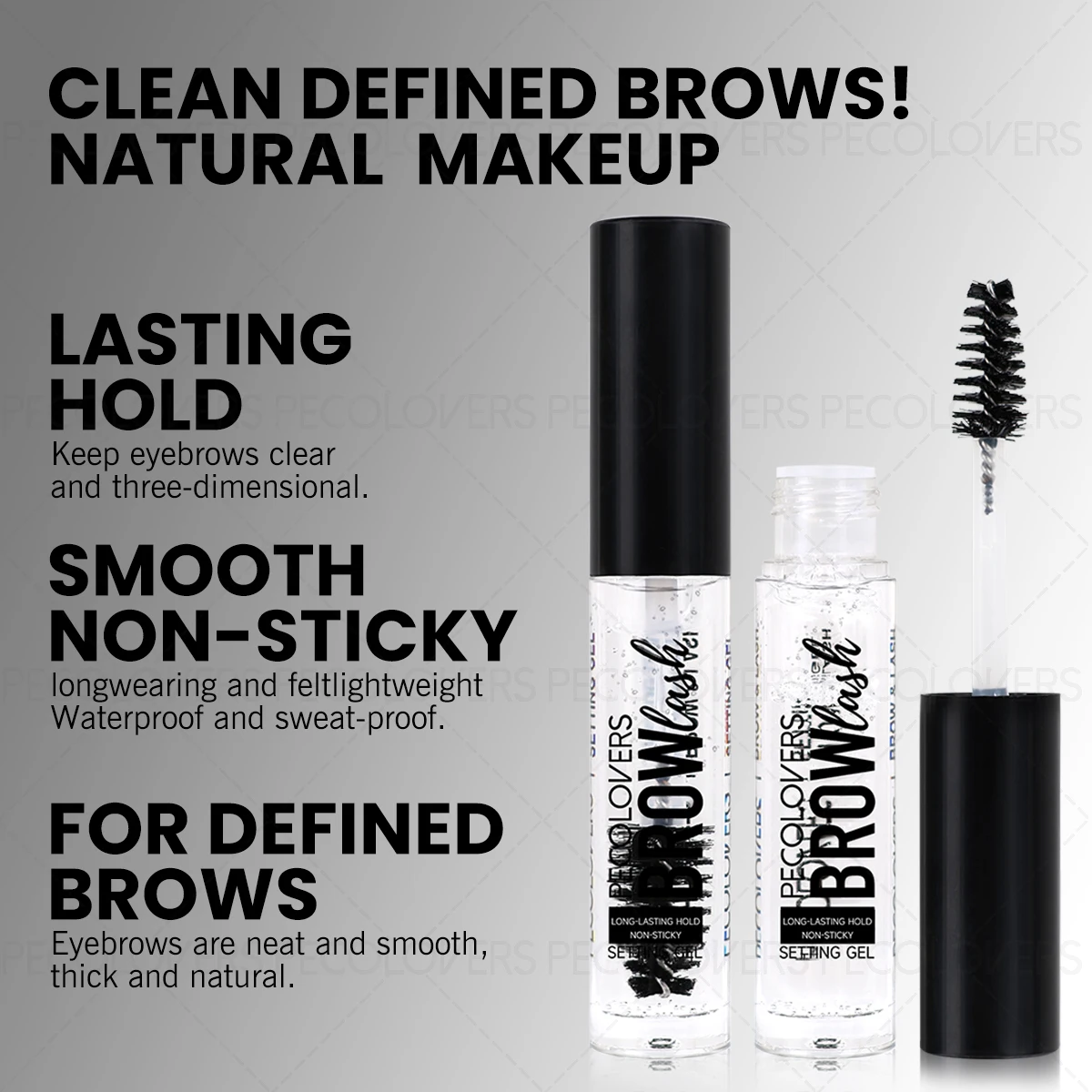 2PCS/Set 3D Eyebrow Shaping Gel-Lightweight Clear, Long-Lasting Waterproof Sweatproof Quick-Dry, Transparent Texture