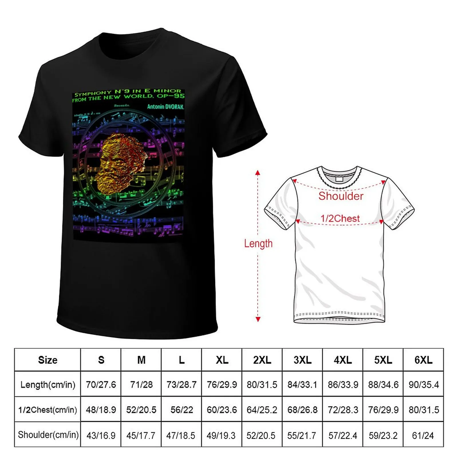 SYMPHONY N°9 IN E MINOR FROM THE NEW WORLD SYMPHONY BY ANTONIN DVORAK - ABSTRACT PORTRAIT MUSICIAN COMPOSER SYMPHONY CON T-Shirt