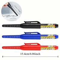 1-6Pcs 45mm Waterproof Long Head Nib Deep Hole Markers Pen Tile Carpenter Pen Multi-purpose for Woodworking Black/Blue/Red Ink 2