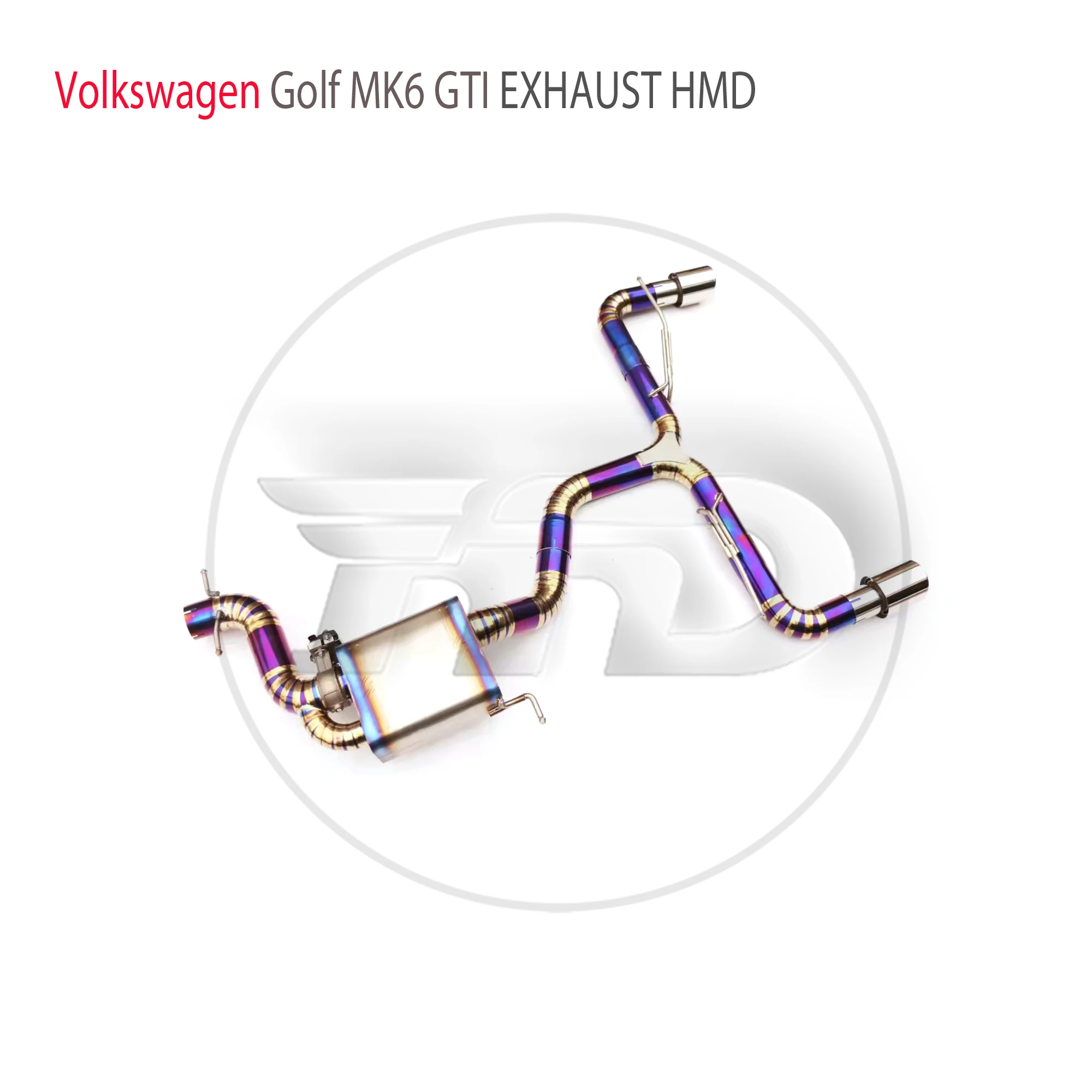 HMD Titanium Alloy Exhaust Systems Performance Catback For Volkswagen Golf MK6 GTI 2.0T Valve Muffler