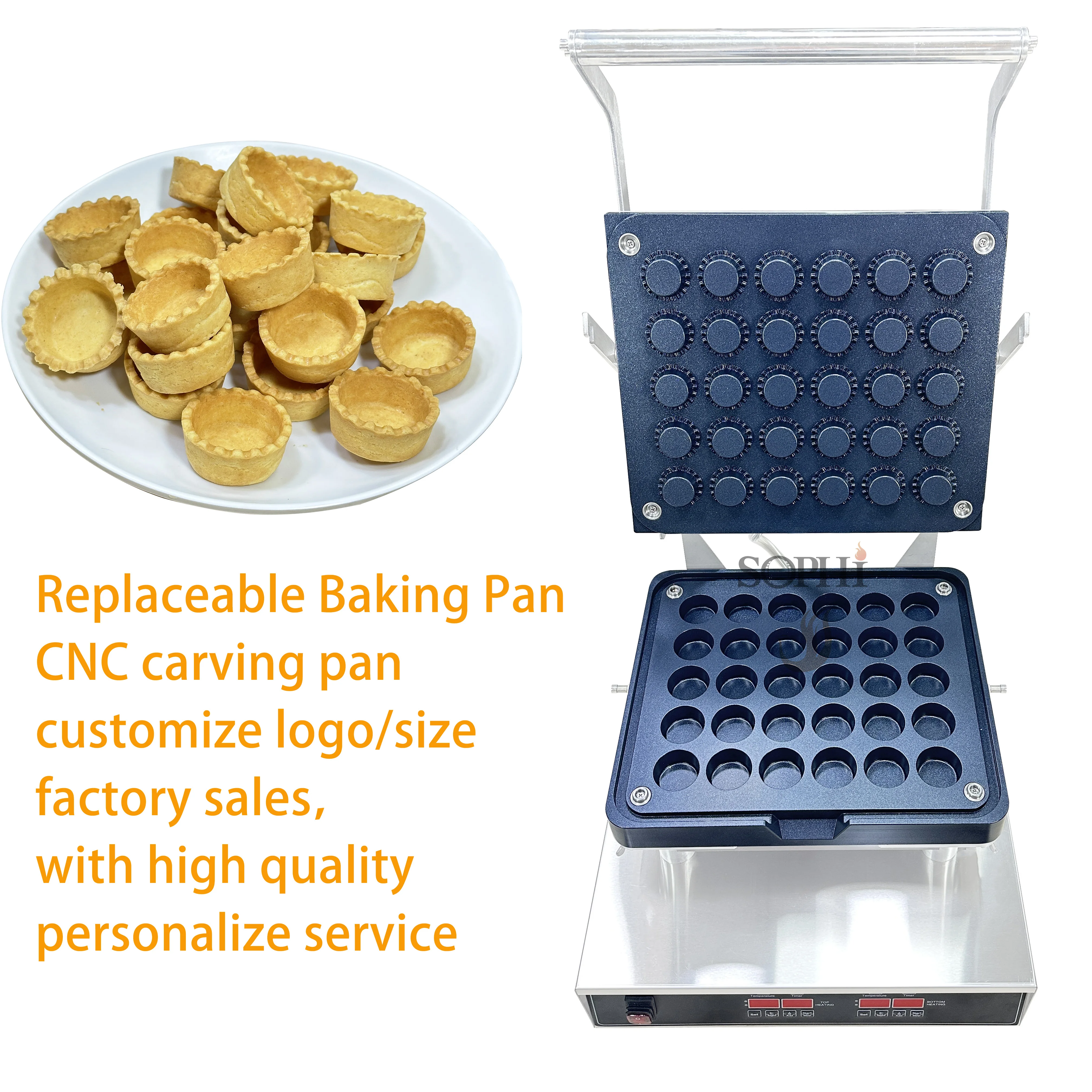 

Custom Mold Tartlet Machine Replaceable Molds for Small Business Mini Tart Shell Press Maker