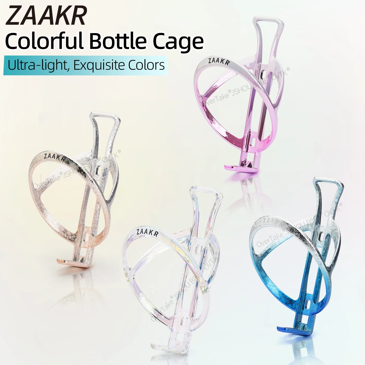 ZAAKR MTB/ROAD Bicycle Water Bottle Holder Colorful, Lightweight 26g, PC+Glass Fiber with Free Screws for Daily/ Competitions