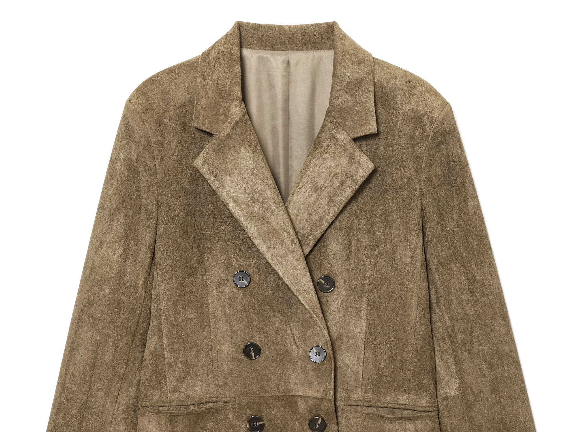 ملابس نسائية على الطراز الأوروبي والأمريكي، سترة بدلة تنحيف مزدوجة الصدر متعددة الاستخدامات بأكمام طويلة #6