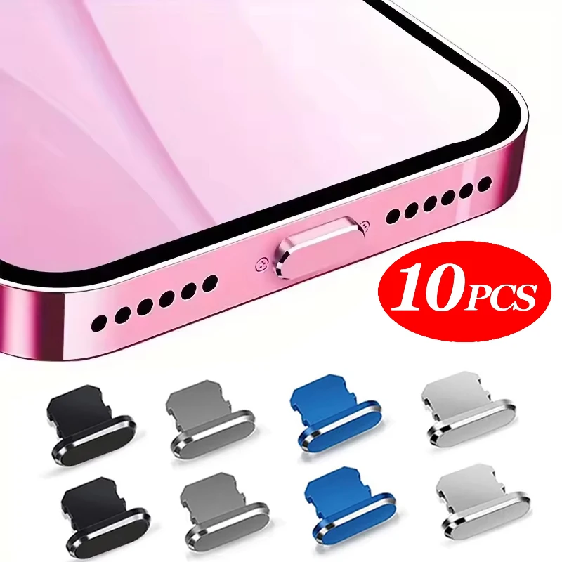 2/4/6 PCS Aluminum Alloy Anti Dust Plug for iPhone 14 13 12 Mini 11 Pro Max Plus iPad AirPods Apple Lighting Charging Port Cover