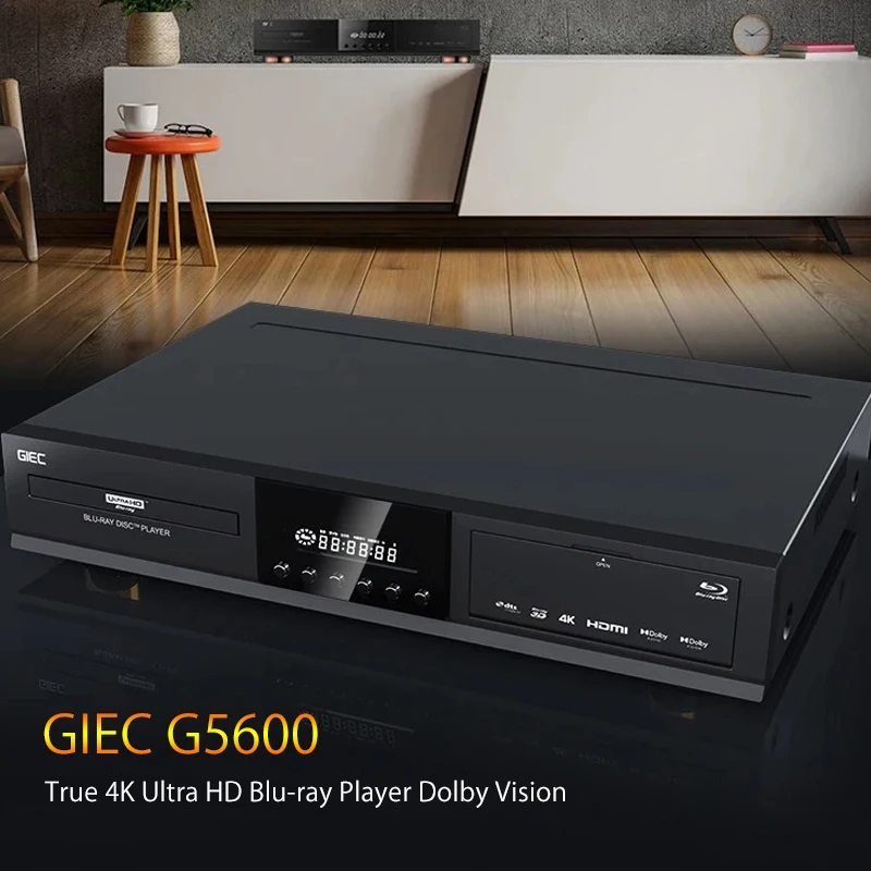 Reproductor de Blu-ray 4K Ultra HD GIEC-G5600, Reproductor de DVD con Dolby Vision, Reproductor de CD para el Hogar