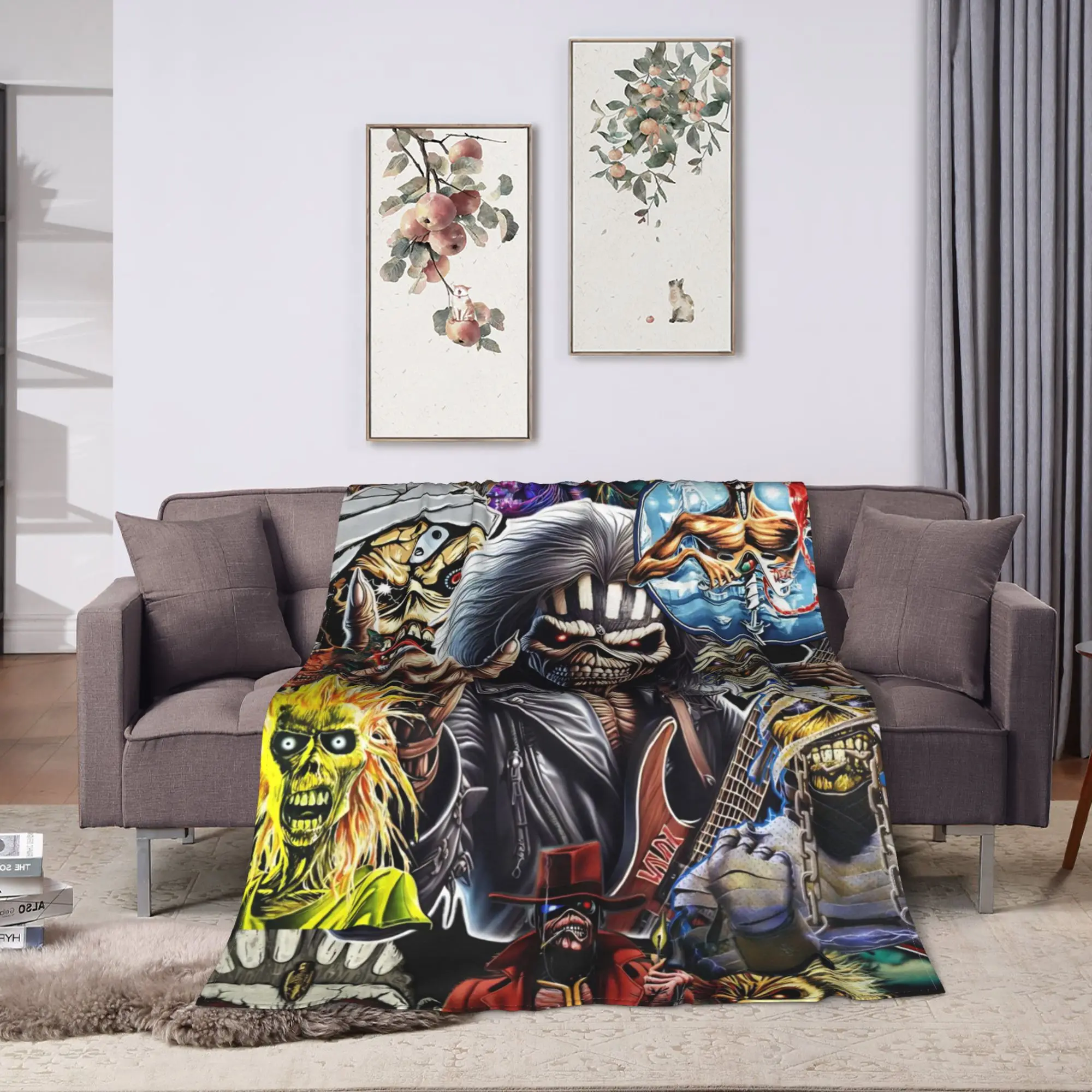 I-Irons M-Maidens Flannel Blanket Winter  Warm Bedding Throws for Girls Boys Couch Chair Aesthetic Bedspread Sofa Bed Cover