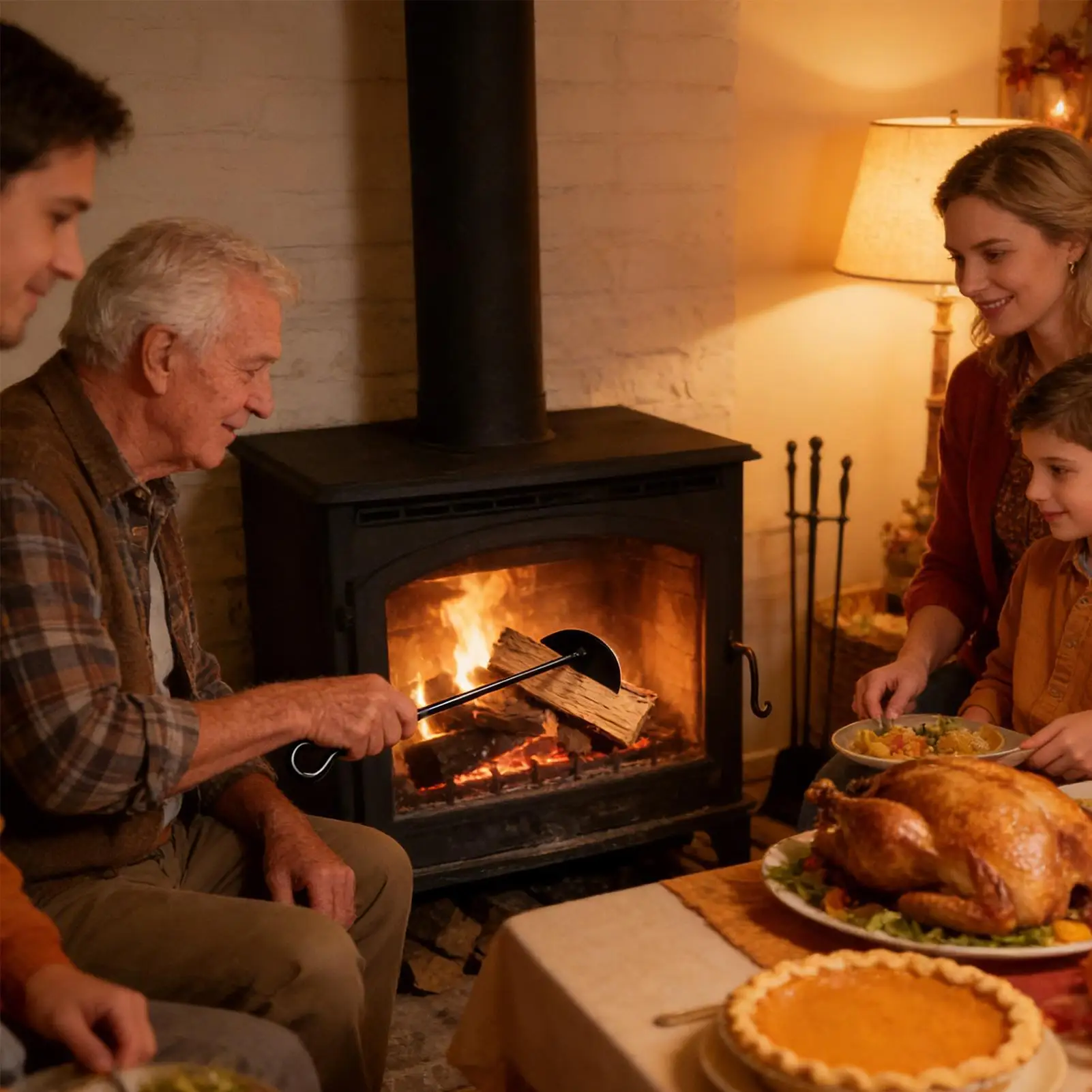 مدفأة أشعل النار أداة شديدة التحمل مغرفة لفرن الشواية أشعل النار أدوات تنظيف لفرن الفرن موقد شواء خارجي موقد خشب الشواء #3