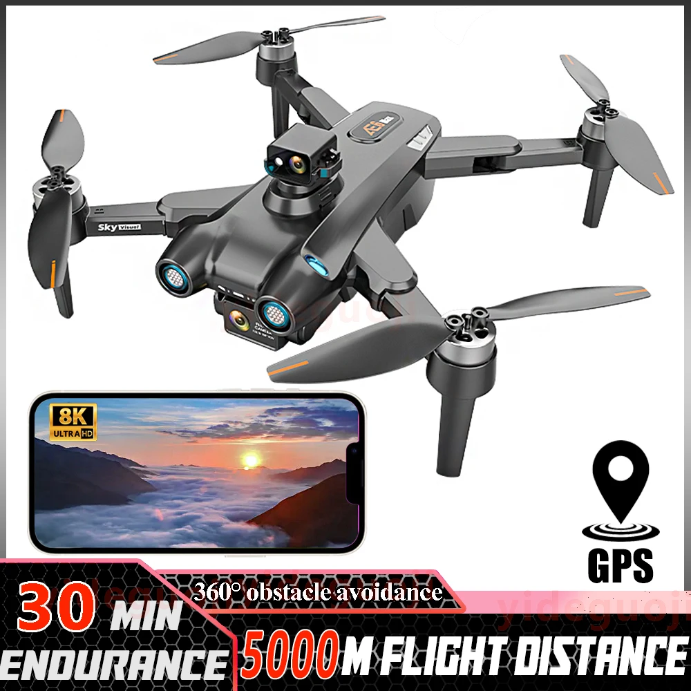 

AE6MAX Professional 8K Dron Dual Camrea Brushless GPS Optical Flow Positioning Quadcopter 5G Image Transmission 3000m RC Drone
