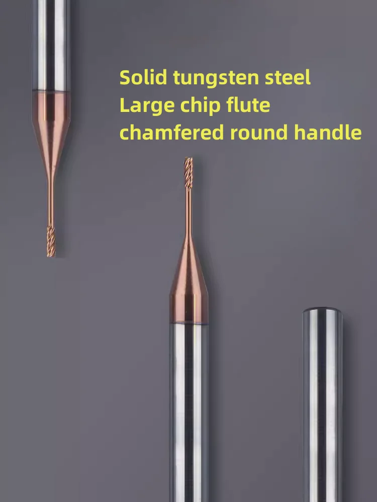 10PCS HRC55 4 Futes Deep Groove Milling Cutter Hole avoidance extended End Mill D4 L50mm