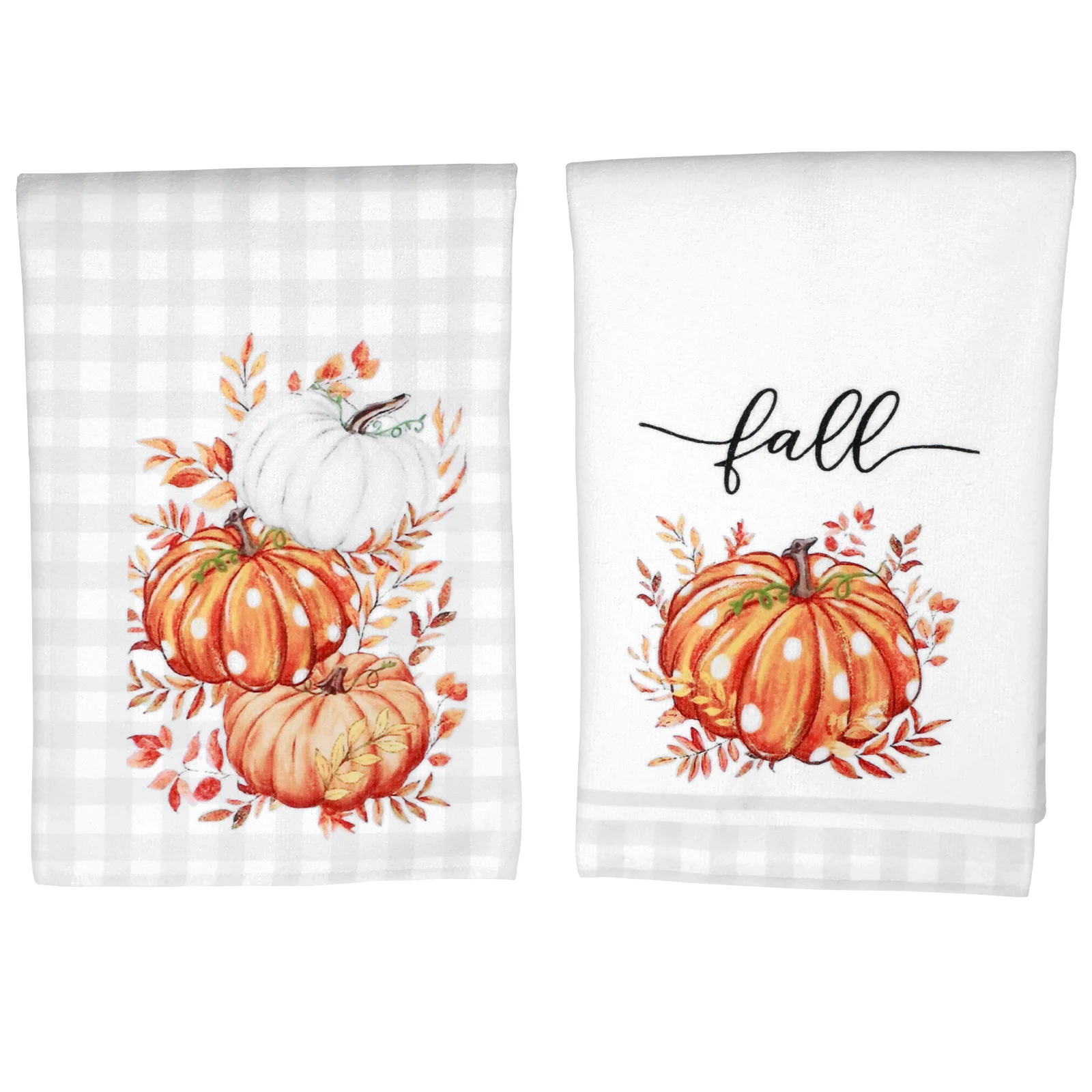 

2Pcs Fall Kitchen Towels Pumpkin Autumn Dish Towels Drying Dishcloth Microfibre Towels Thanksgiving Farmhouse Home Decor