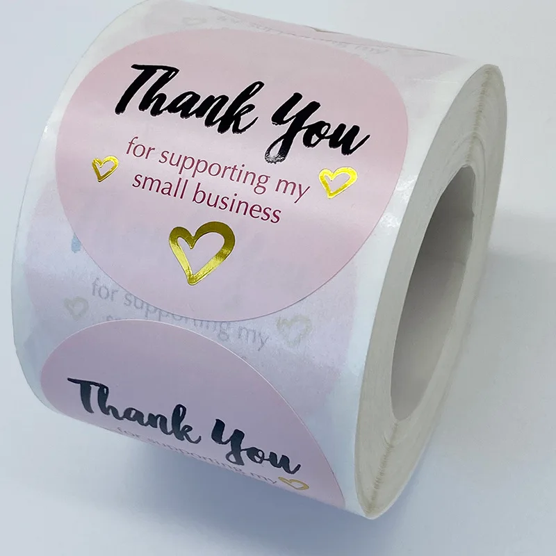 Exquisite XL Size 2 Inch/50mm Thank You Stickers Handmade with Love Labels for Small Business Envelope Gift Wedding Baking Decor