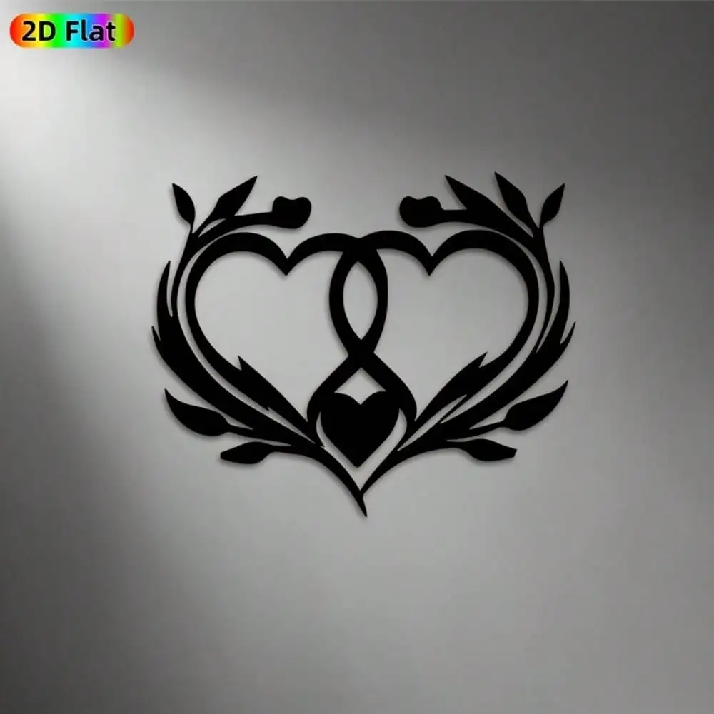 CIFBUY Metal Wall Art Interlocking Double Heart Iron Sculpture Rust Resistant Bedroom Garden Decor Valentine Gift