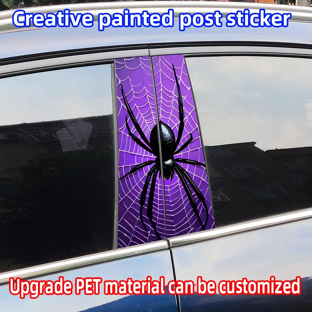 

Spider Web Car Stickers Auto B Pillar Waterproof Decoration Cover Scratches Sunscreen Car Doors Pillar Vinyl Decals Accessories